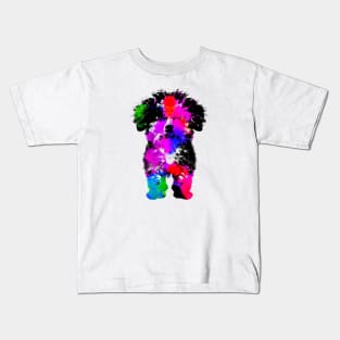 Bichon Frisé Puppy Dog Colorful Spray Paint Kids T-Shirt